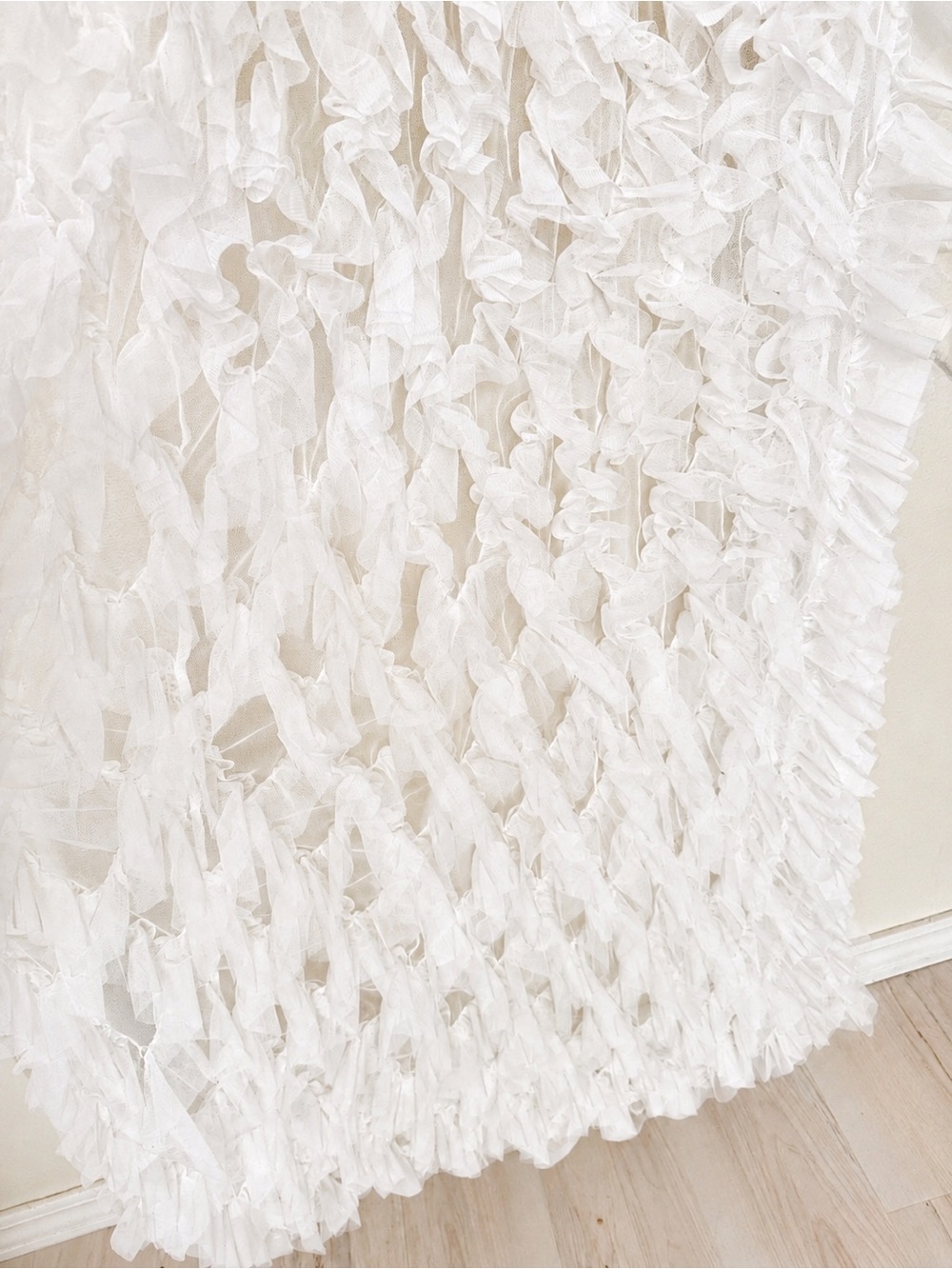 Kikiriki Off White Ruffle Tulle Maxi Duster Robe S - Picture 4 of 4
